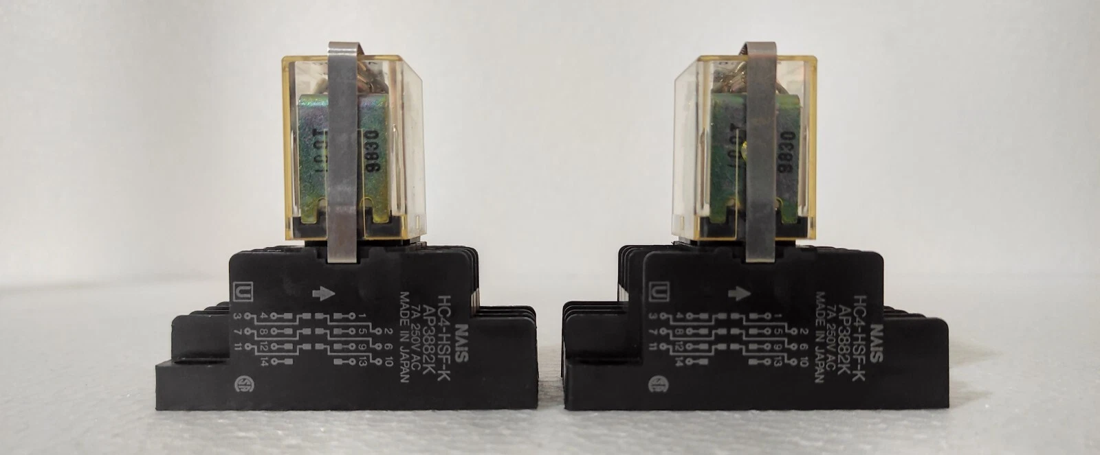 NAIS HC4-HSF-K Relay Socket With RBK-4P Lot of 02 Pcs